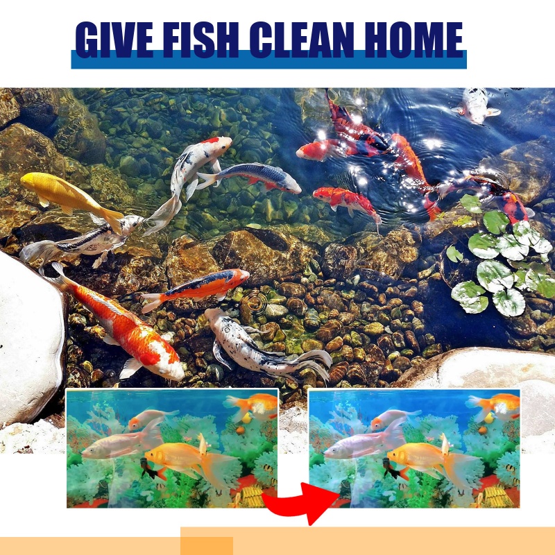 Fish tank chlorine removal tablets, aquarium, fish tank cleaning, decontamination, clear water, effervescent tablets