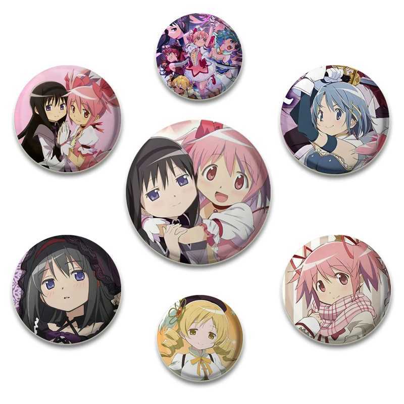 58mm Cute Anime Puella Magi Madoka Magica Figure Icon Badge Handmade Tinplate Brooch for Backpack Clothes Chest Ornament GiftsX240914