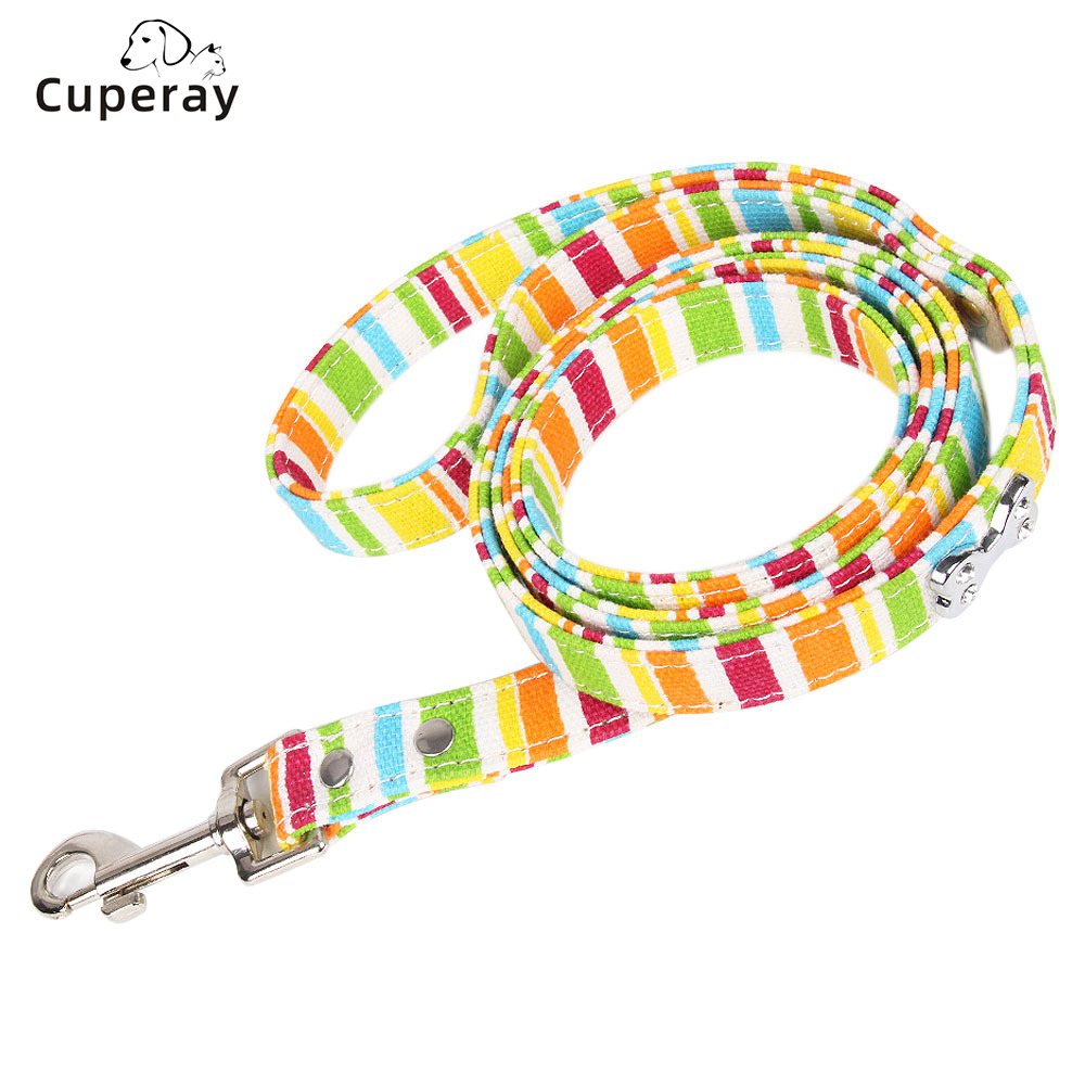 Colorful Pet Leash Canvas Strong & Durable Colorful Small and Medium Dog Pet Leash for Dog Walking and Outdoor Training Running