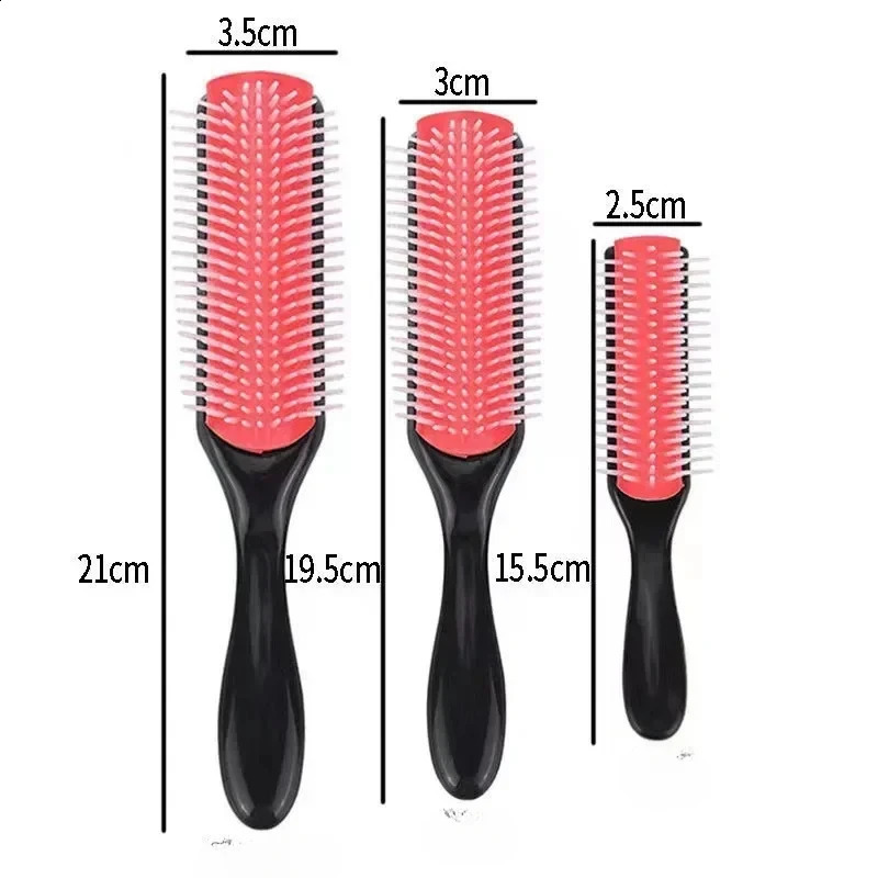 9Rows Detangling Hair Brush Detangler Hairbrush Scalp Massager Straight Curly Wet Comb Styling Tools 240911