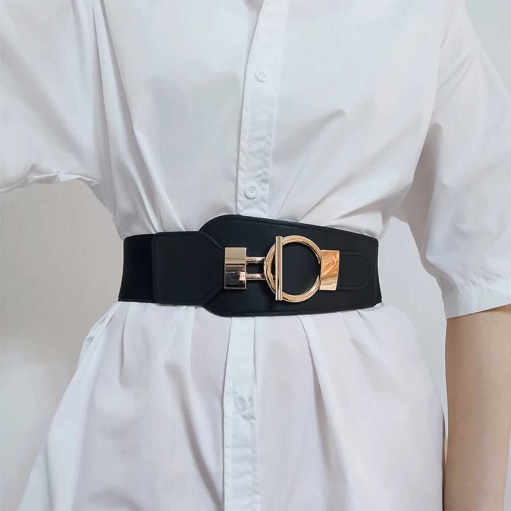 Luxury ladies wide belt elastic vintage buckle leather wide fashion wild pin buckle womens belt waist seal beltX240914