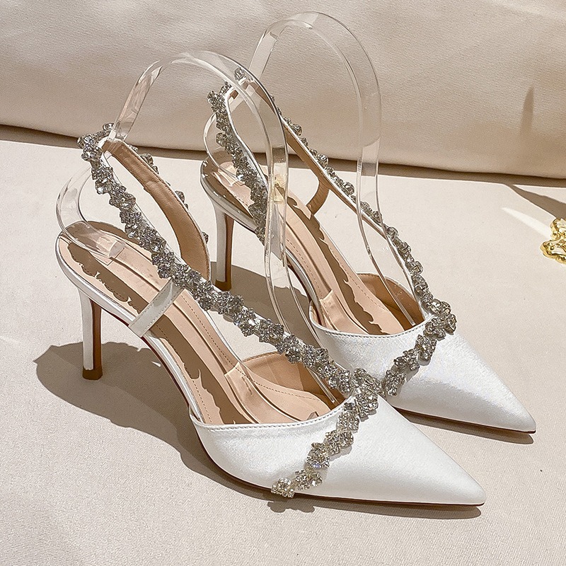 Baotou Summer Rhie Sandals Female One-e Strap Thin Heel Fairy Wind Pumps Super High Heels Red Wedding Shoes 8c23 s