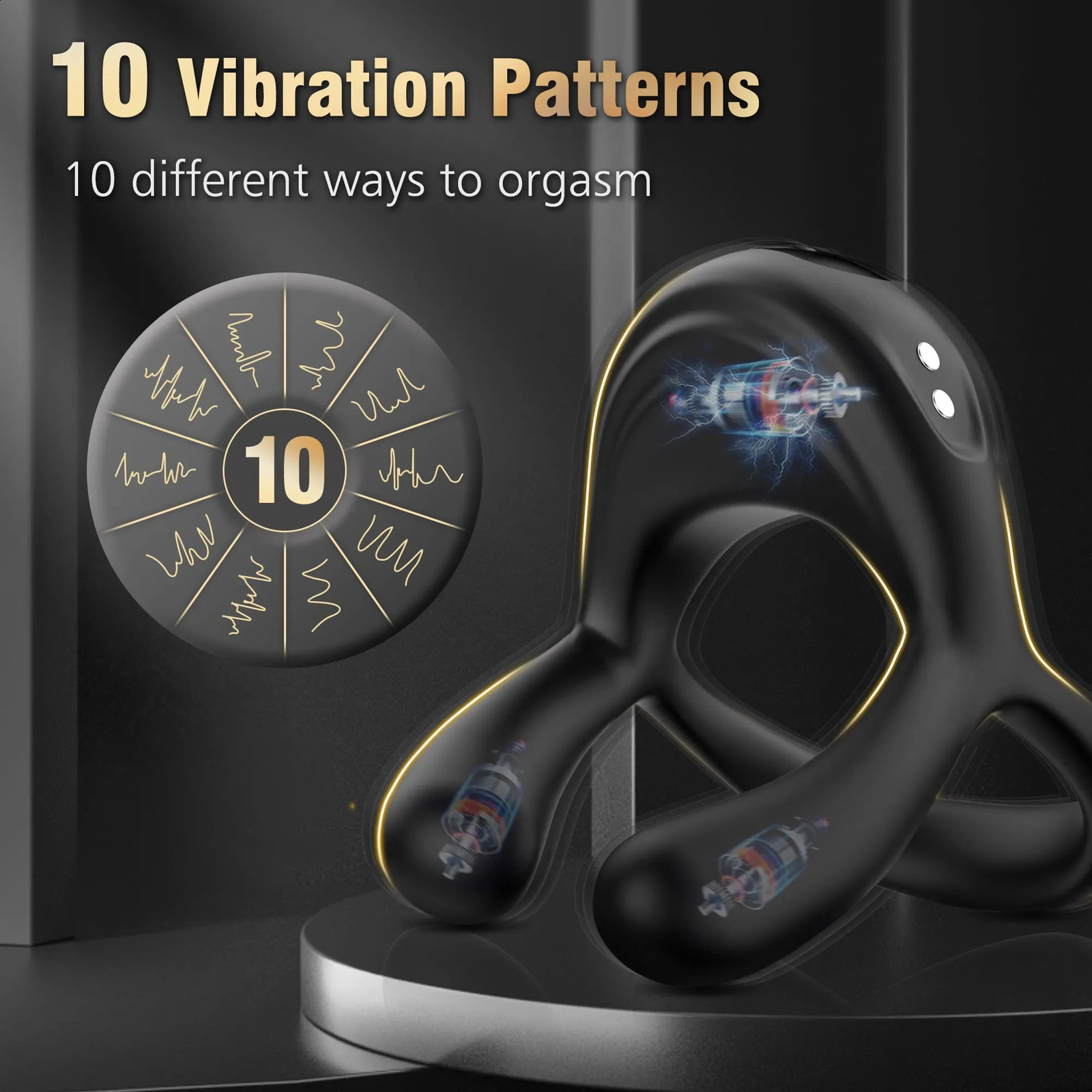 Cock Penis Ring Vibrator 10 Vibrations For All Cockring for Men Erection Delay Ejaculation Adult Sex Toys Couple 18 240711