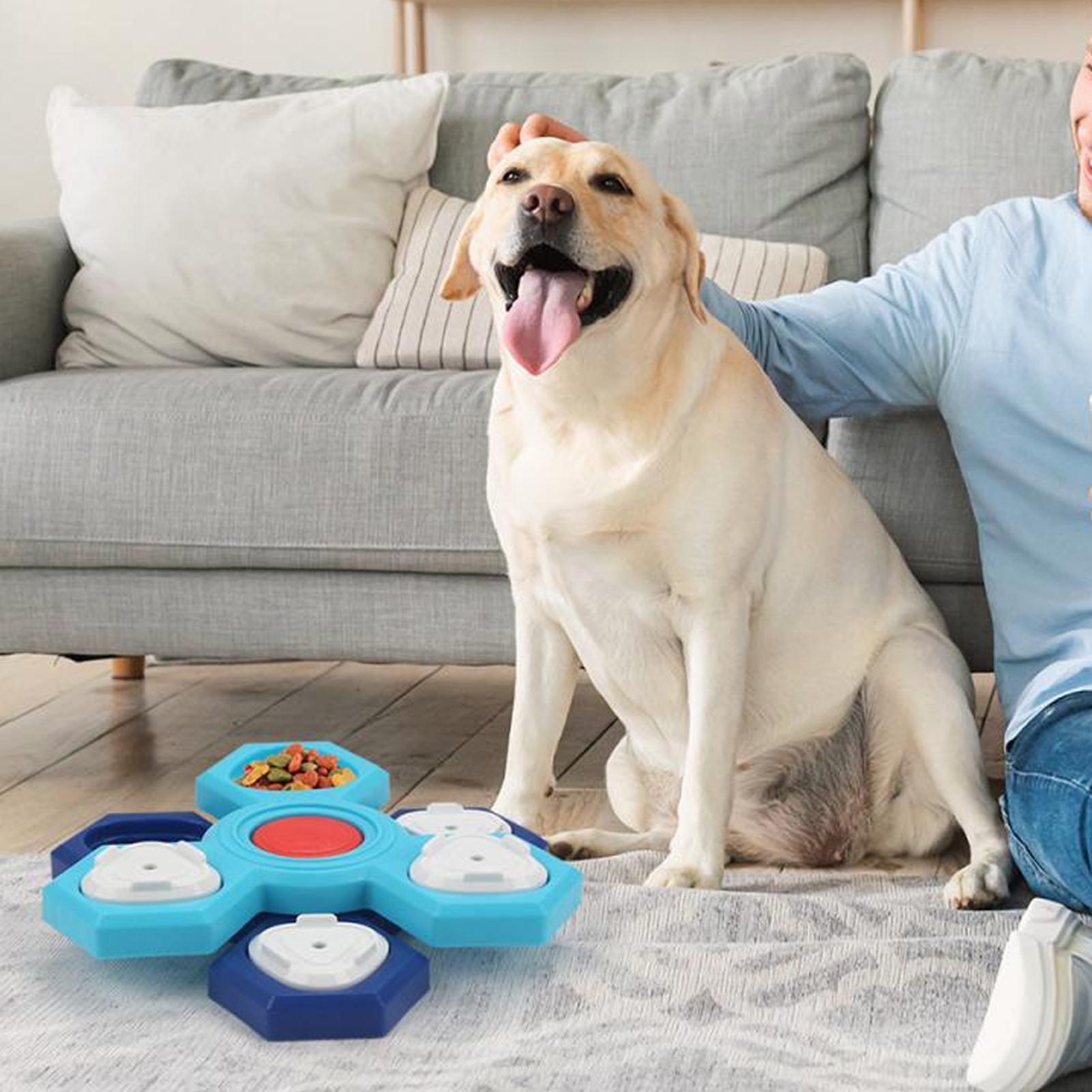 Slow Feeder Dog Bowl, Fun Dog Puzzle Feeder Toy, Interactive Bloat Stop, Cat Pet Bowl for Slow Eating