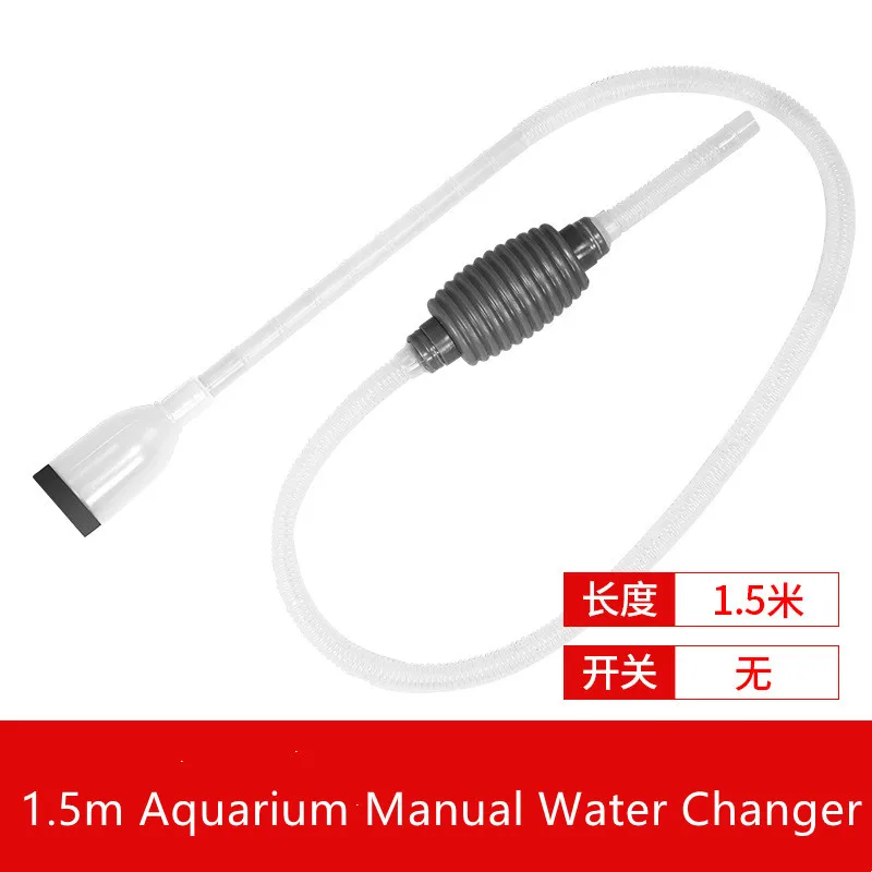 1.5m Aquarium Manual Water Changer Fish Tank Air Pump Cleaning Tools Handheld Aquarium Cleaner Vacuum Siphon Pump