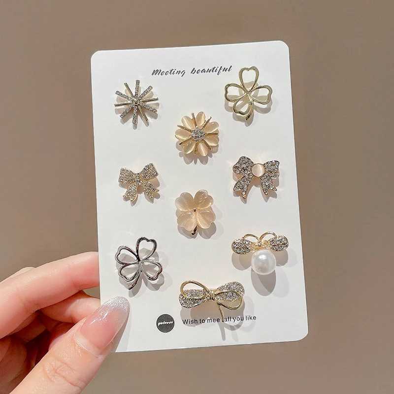 Fashion Brooch Flower Bow Brooches For Women Metal Anti-glare Lapel Pin Fixed Clothes Pins Sweater Coat Clothing AccessoriesX240914
