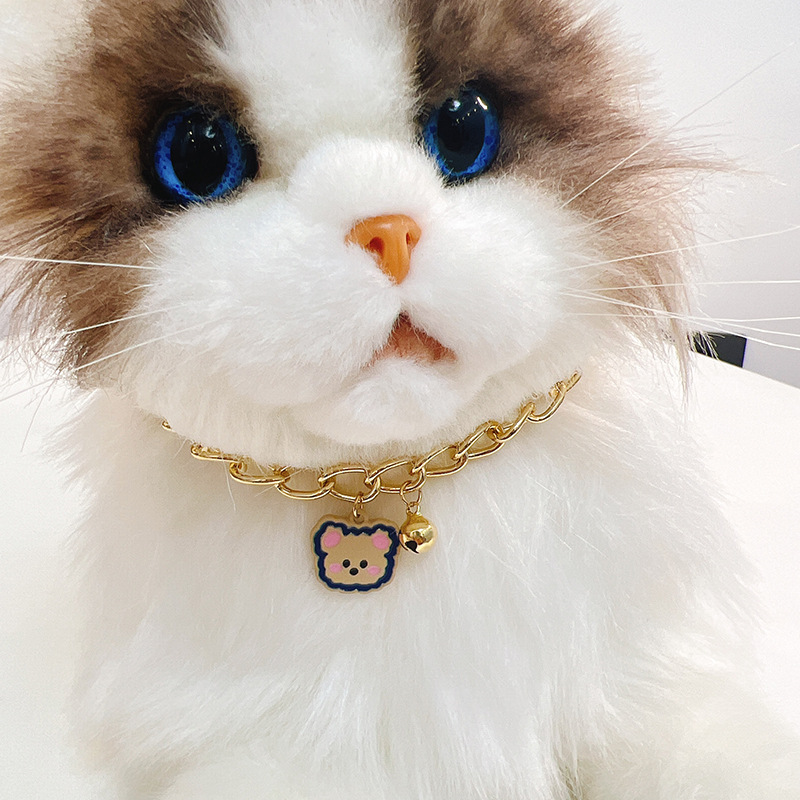 Cat Collar Necklace Adjustable Pet Collars with Cute Cartoon Pendant Puppy Collars Teddy Yorkshire Necklace Jewelry Accessories