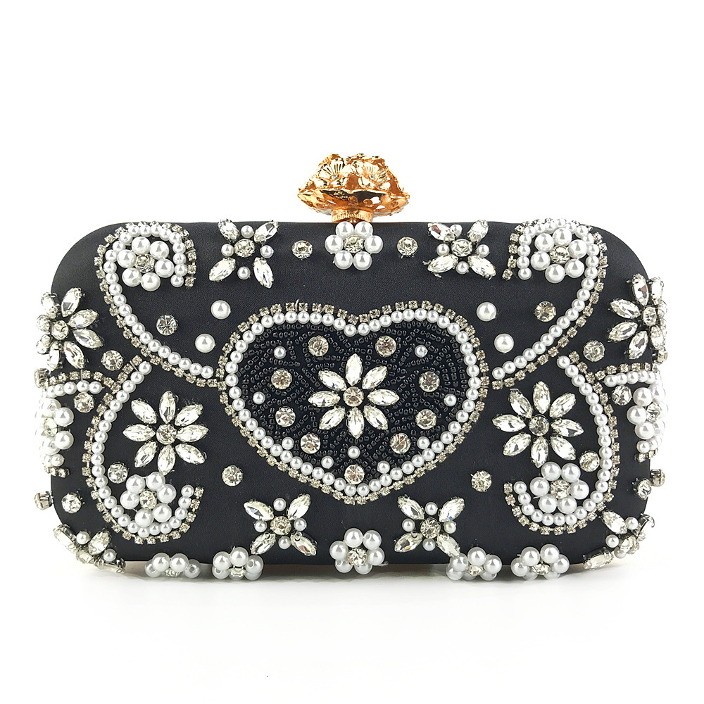 Chaozhou Hengmei Handheld Banquet Handmade Bead Embroidery with Diamonds Fashionable Shoulder Crafted Women's Bag