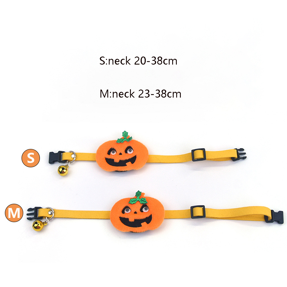 Pet Halloween Pumpkin Party Adjustable Dog Collars with Detachable Decoration Breakaway Halloween Collar for Puppy Cats Supplies