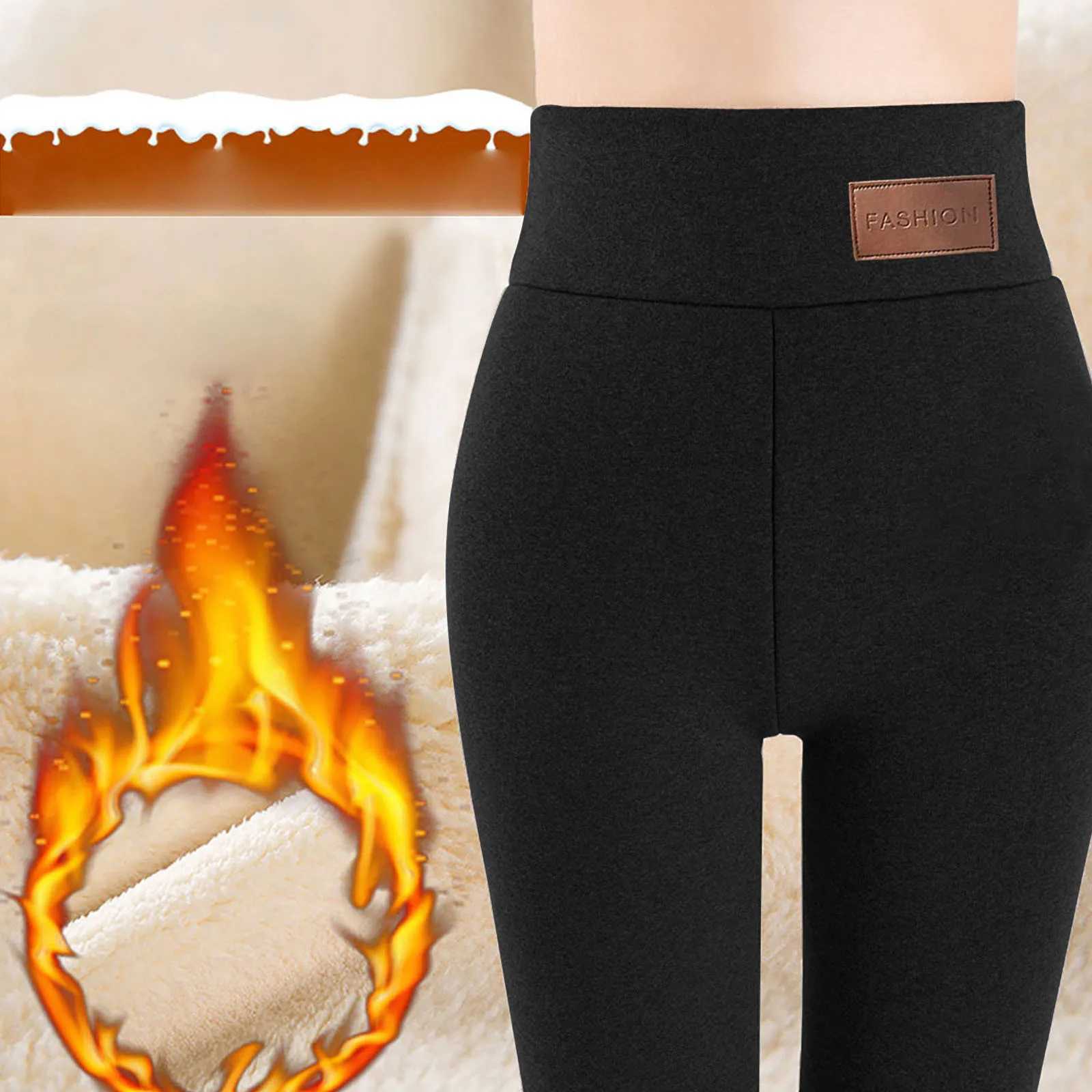 Women Pants Warm Winter Thick Velvet Legging High Waist Black Leggings Compression Thick Lamb Wool Pants Cold Resistant PantsX240914