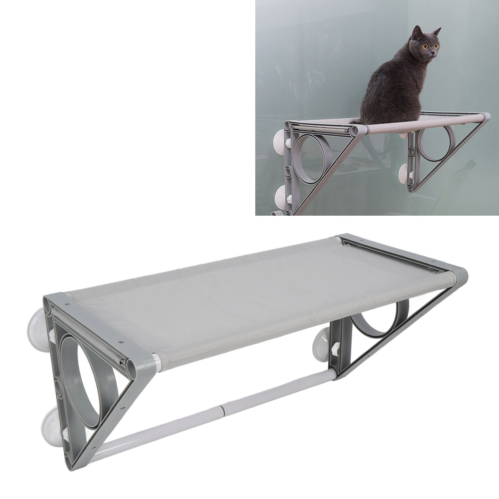 Foldable Cat Window Perch Space Saving Solid Frame Hanging Window Cat Hammock Bed With Suction Cups For Balcony