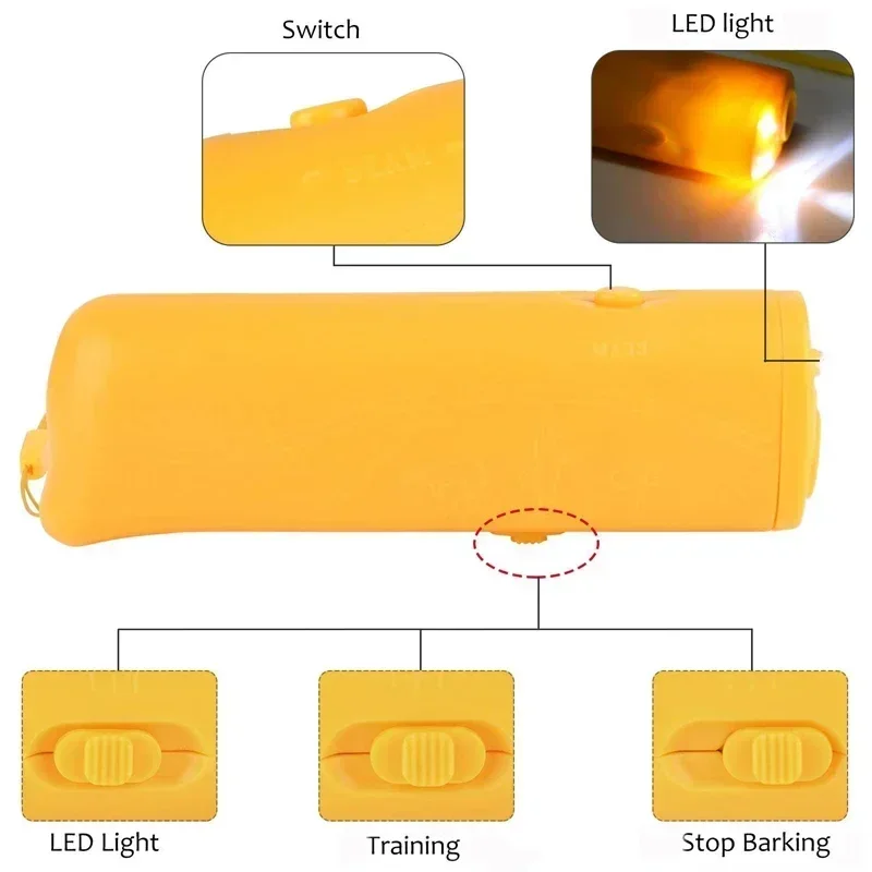 3 in 1 Pet Dog Repeller Anti Barking Stop Bark Training Device Trainer LED Ultrasonic Anti Barking Ultrasonic Without Battery