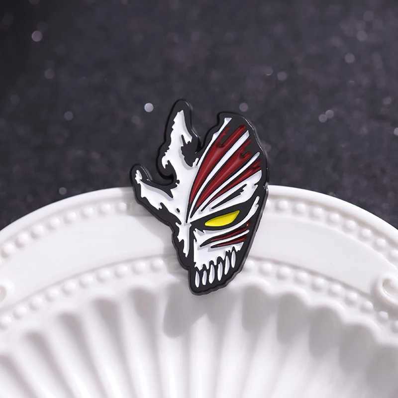 Bleach Kurosaki Ichigo Toshiro Mask Enamel Pins Japanese Anime Lapel Badge Brooches Hat Clothes Jewelry Halloween AccessoriesX240914