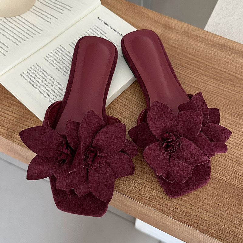 Size Big Footwear Wine Red Flats Slides For Women Summer Beach Fashion wer Female Sandals Ladies Slippers Shoes 953f c23