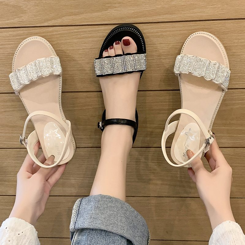 Sandals Roman Fashion Womens Shoes 2022 Clogs Wedge Open Toe Clear Heels Med Suit Female Beige All-Match Gladiator Platfo aec9