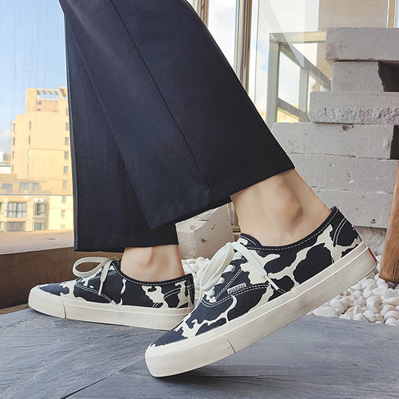 2025 new Size JOZHAMTA 35-44 Women Flats Sneakers Ins Fashion Leopard Low Heels Summer Shoes 2025 Lace-Up Tennis Athletic Daily Dress 7478