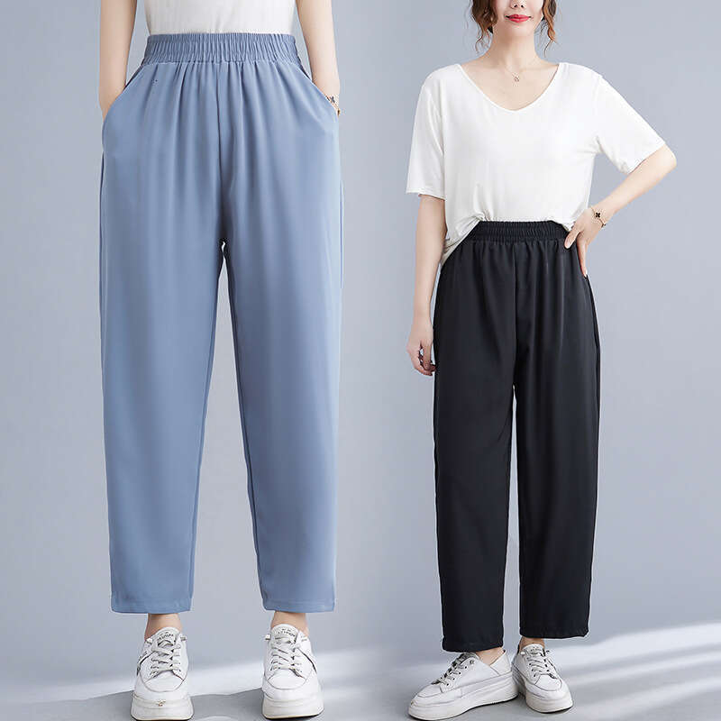 150Kg Large Size Women's Loose High Elastic Waist Sports Casual Pants Hip 170 Black Blue Apricot 6Xl 7Xl 8Xl 9Xl
