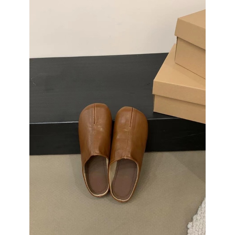 Gentle Bow Wrap Head Half Slipper Women Summer Outerwear 2024 New Heelless Flat Lazy Mueller Flip-flops Slippers Women