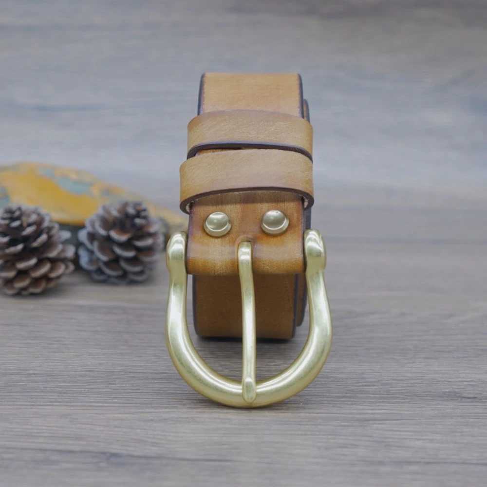 3.8cm Male Belt Copper Buckle Designer Cowskin Genuine Leather Belts for Men Luxury Vintage Lumbar Belt ManX240914