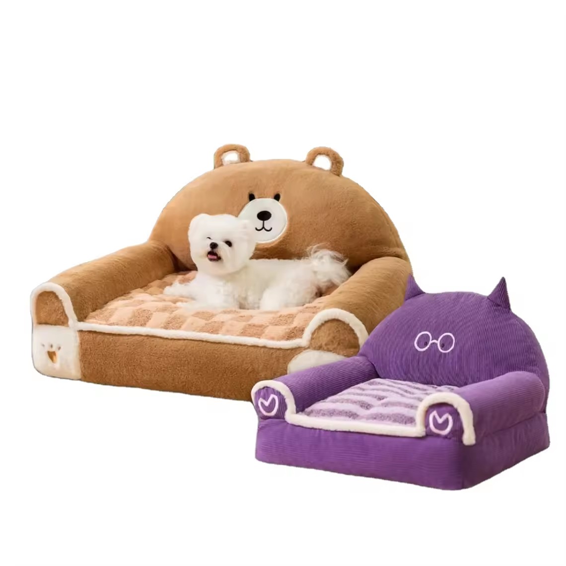 Fleece Pet Bed For Dogs Sofa Cushion Accessories Nest House Home Small Puppy Animal Kennel Car Seat Cartoon Chihuahua Pugs