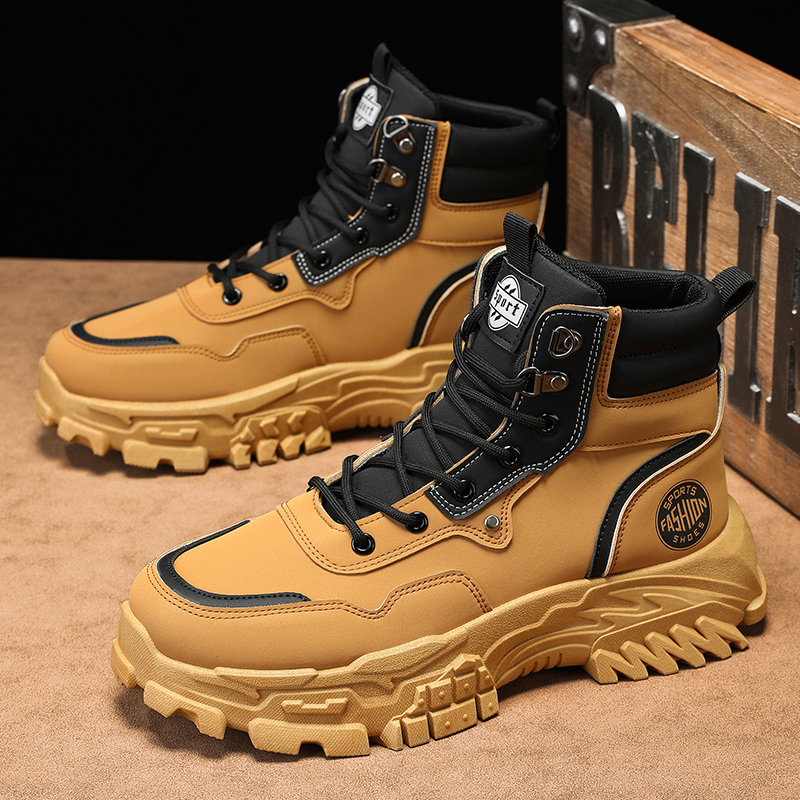 Ankle CYYTL Boots Men Shoes Leather Casual Outdoor Platform Walking Fashion Designer Work High Top Sneakers New Cowboy Winter e374