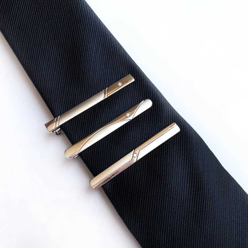 Simple Versatile Tie Clip Pin Clasp Silver Color Male Casual Wedding Business Necktie Clips Clasp Metal for Men WomanX240914