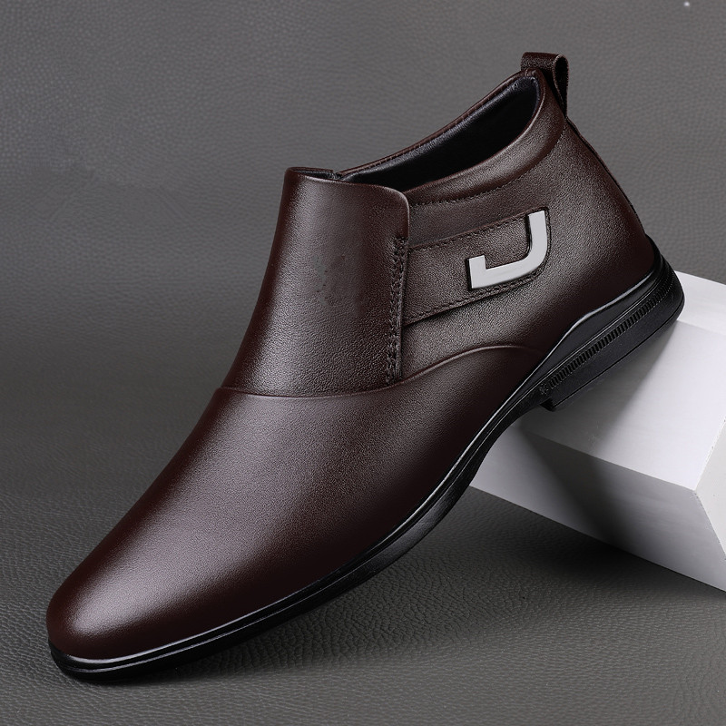 Autumn Fashion Winter Leather British Style High Top Plus Veet Casual Shoes for Men Work Outdoor Large Size 46 Boots 4ce3