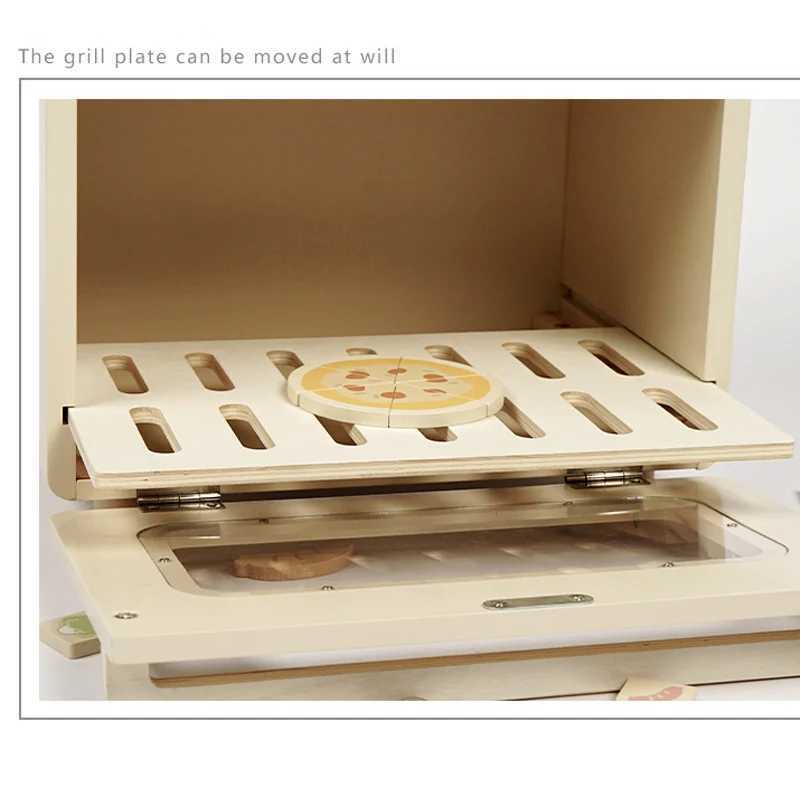 Kitchens Play Food Childrens Microwave Oven Simulation Pizza Mini Cooking Kitchen Set Wooden Toys Eating Play Games Boys and Girls Food LearningL24091
