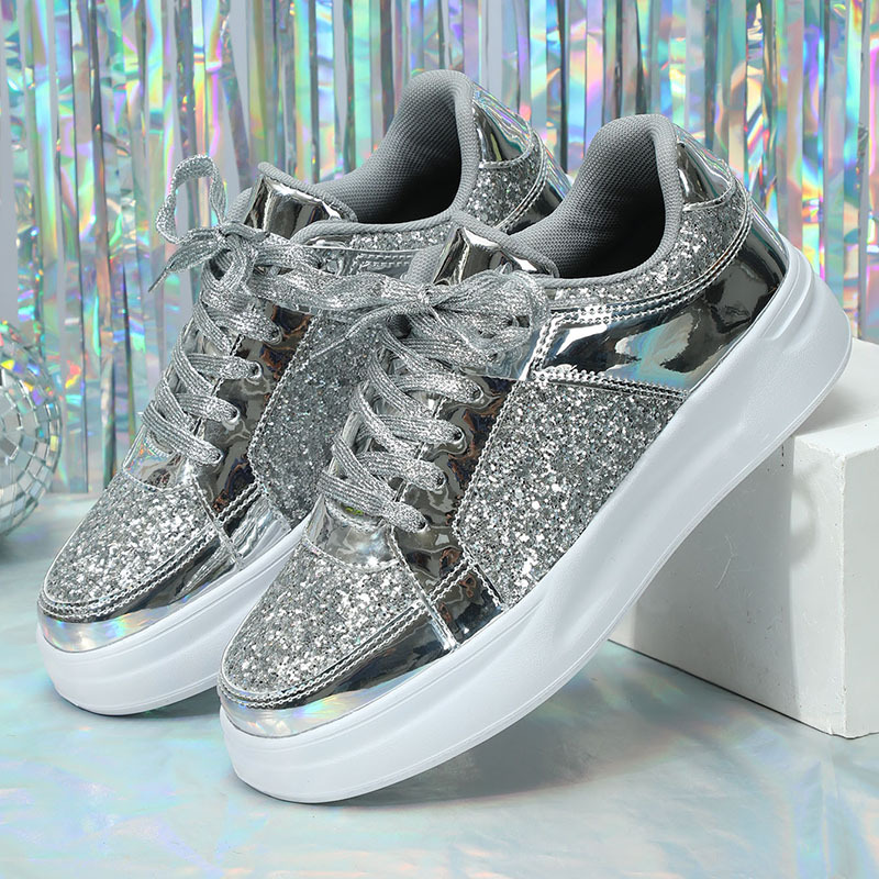 Top Quality Sneakers Skate Women Bg Loafers Platform Shiny Women's Casual Vulcanize Shoes Sequined Size 35-44