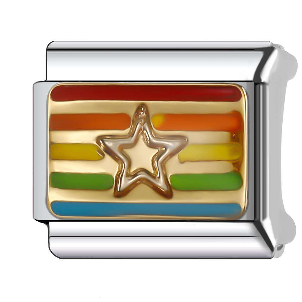 New Women's Gift shine crown Bead Italian Charms Links Bangle Beads Fit 9mm Stainless Steel Bracelet Making DIY For Women Fashion Jewelry