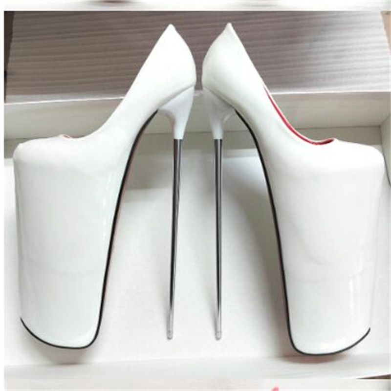 30cm Sexy Platform High Heels Woman Large Size 47 Green Red White Heeled Party Pumps Nightclub Stripper Fetish Shoes 052b