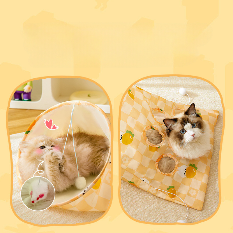 Cat Tunnel Bag Pet Kitten Tunnel Small Animal Cat Play Toy Interactive Toys for Puzzle Exercising Hiding Training and Running