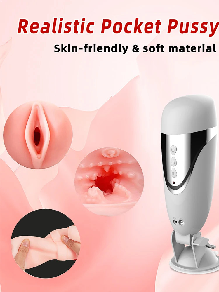 Yoaiv Male Masturbator Suction Cup Suck Bullet Vibrator Orgasm Sex Toys Realistic Vagina for Men Adult 18 Products 240711