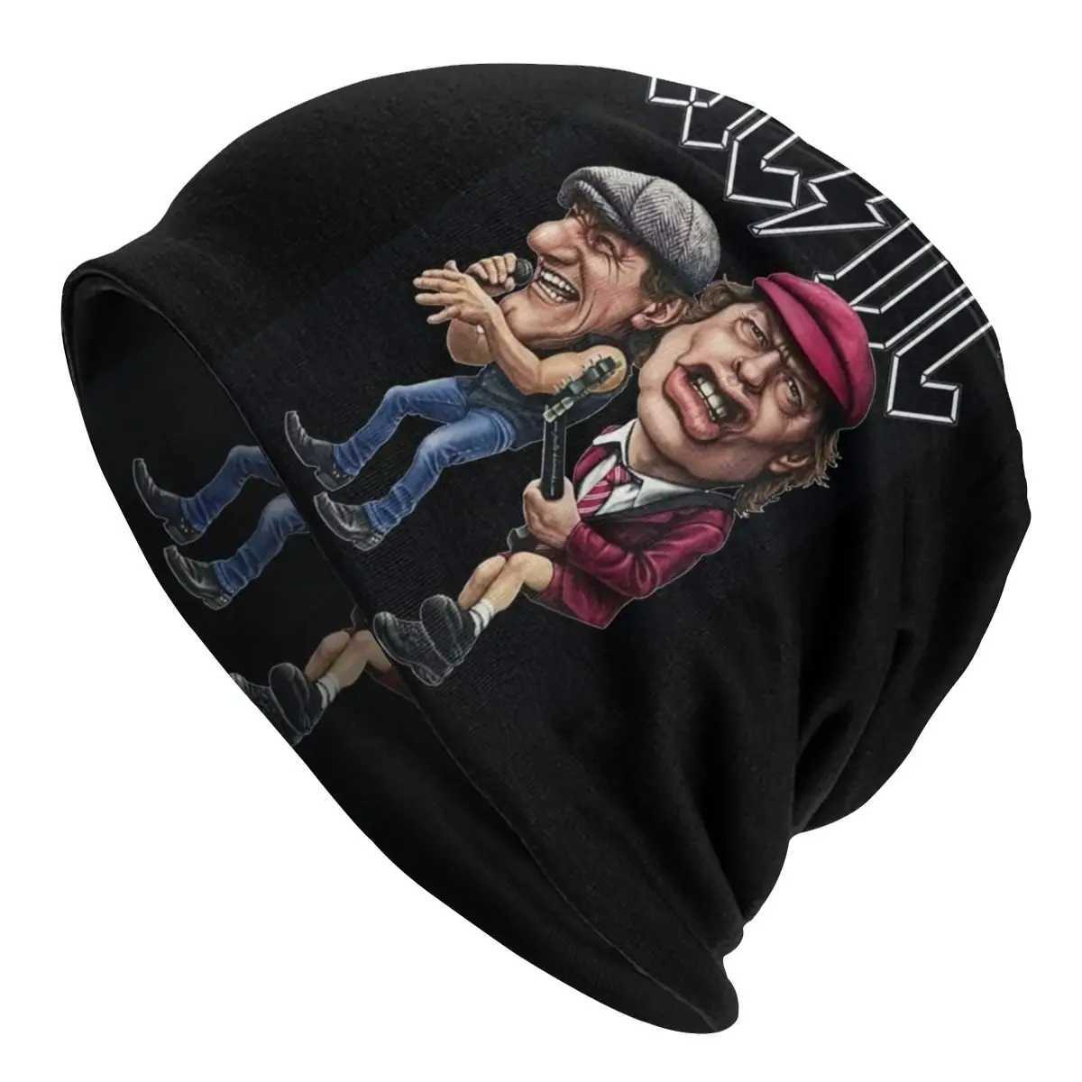 Beanie/Skull Caps Australian band star AC DC Beanies hat mens unisex outdoor warm knit hat adult heavy metal rock hat J240913