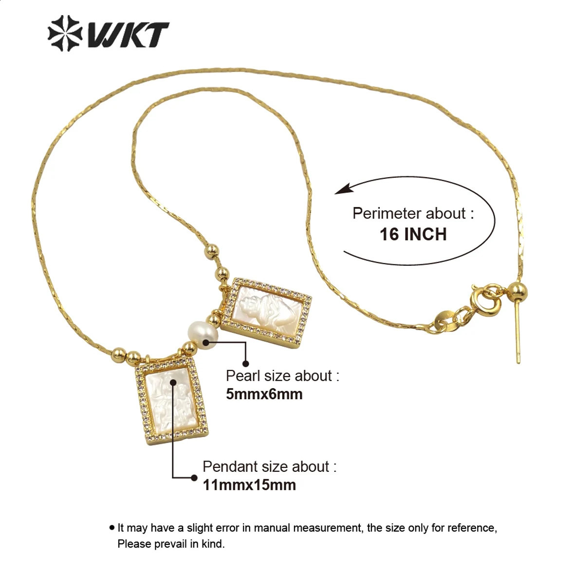 WT-JN137 WKT Fashion Shell Pearl Necklace Gold Metal Jewelry Wedding Party Lady INS Exquisite 240910