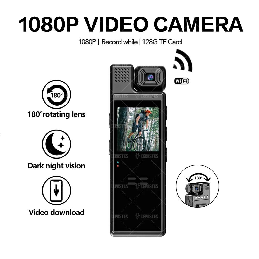 L9 1080P Mini Camera Portable Action HD Back Clip Pocket Cameras 180° Rotating Lens Night Vision Video Recording Sport DV Action Cam Travel Vlog Video