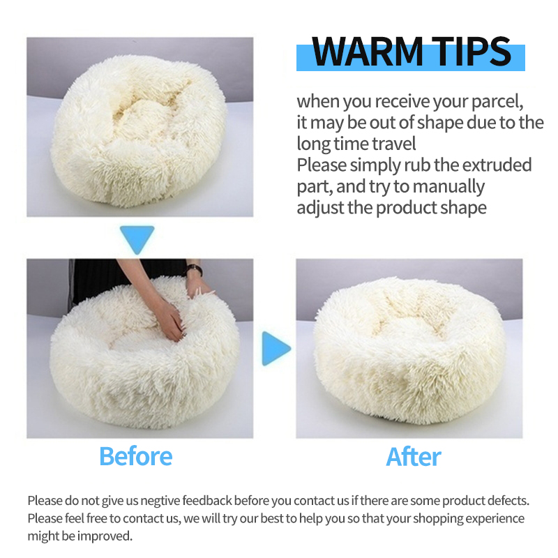 Long Plush Dog Mat Beds Round Shape Soft Washable Kennel for Small Medium Large Dogs Dog Accessories Cuna Para Mascotas