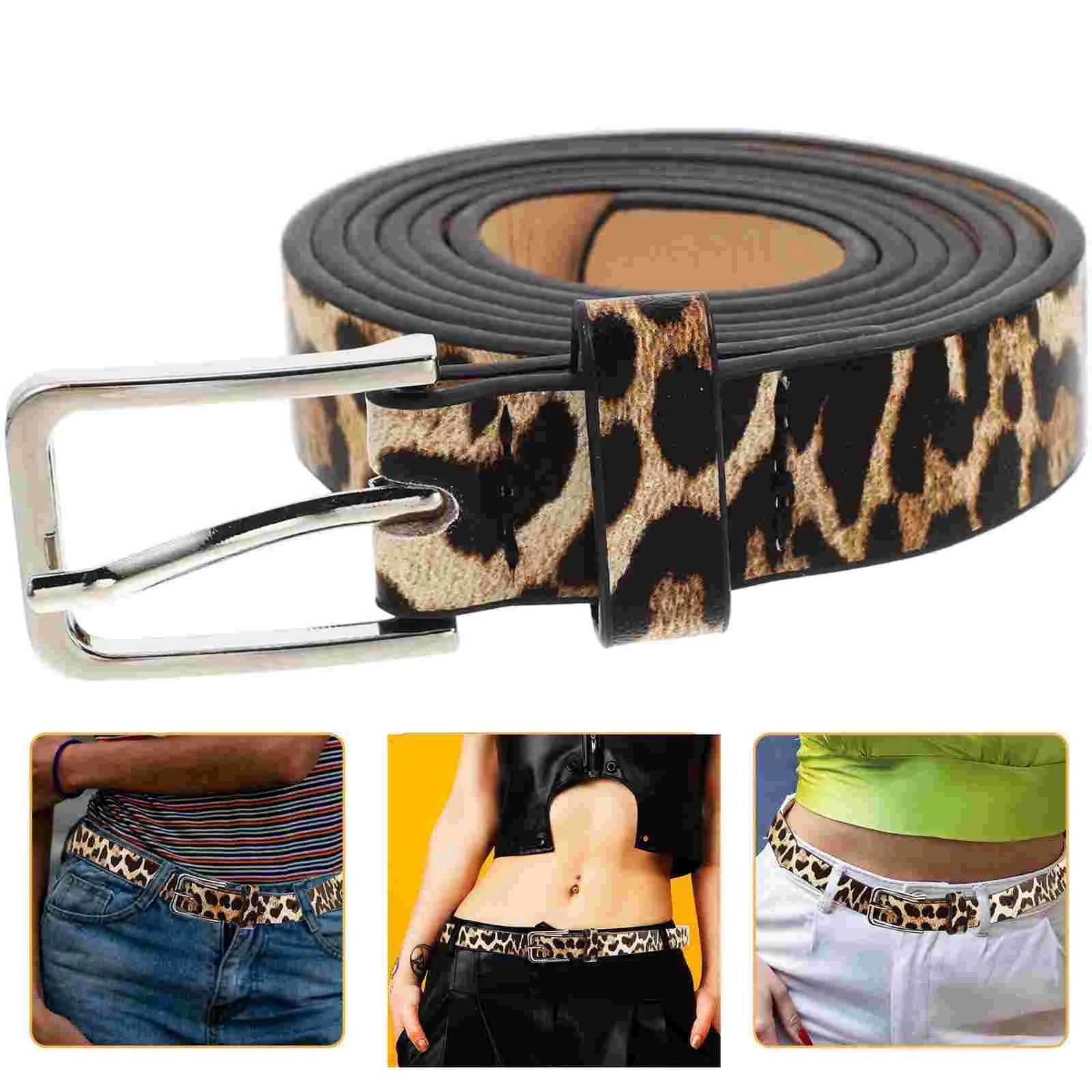 Boho Style PU Leopard Print Belt Women Dress Women Dress Custom Belt Girls Waist Thin Rope Waistbands Dress AccessoriesX240914