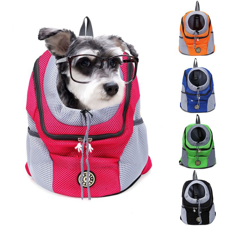 New Double Shoulder Portable Travel Backpack Outdoor Pet Dog Carrier Bag Pet Dog Front Bag Mesh Backpack Foldable Cat Carrier