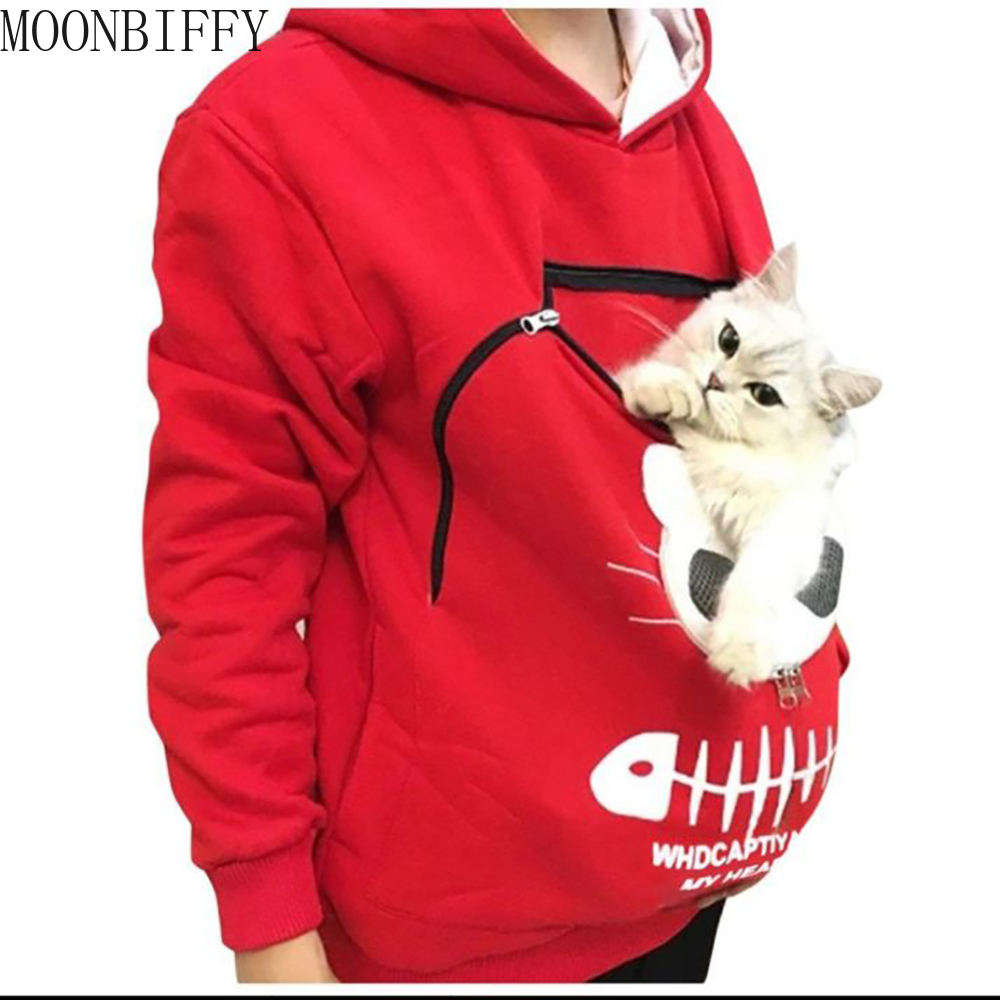 Sweatshirt Cat Lovers Hoodie Kangaroo Dog Pet Paw Dropshipping Pullovers Cuddle Pouch Sweatshirt Pocket Animal Ear Hooded Plus