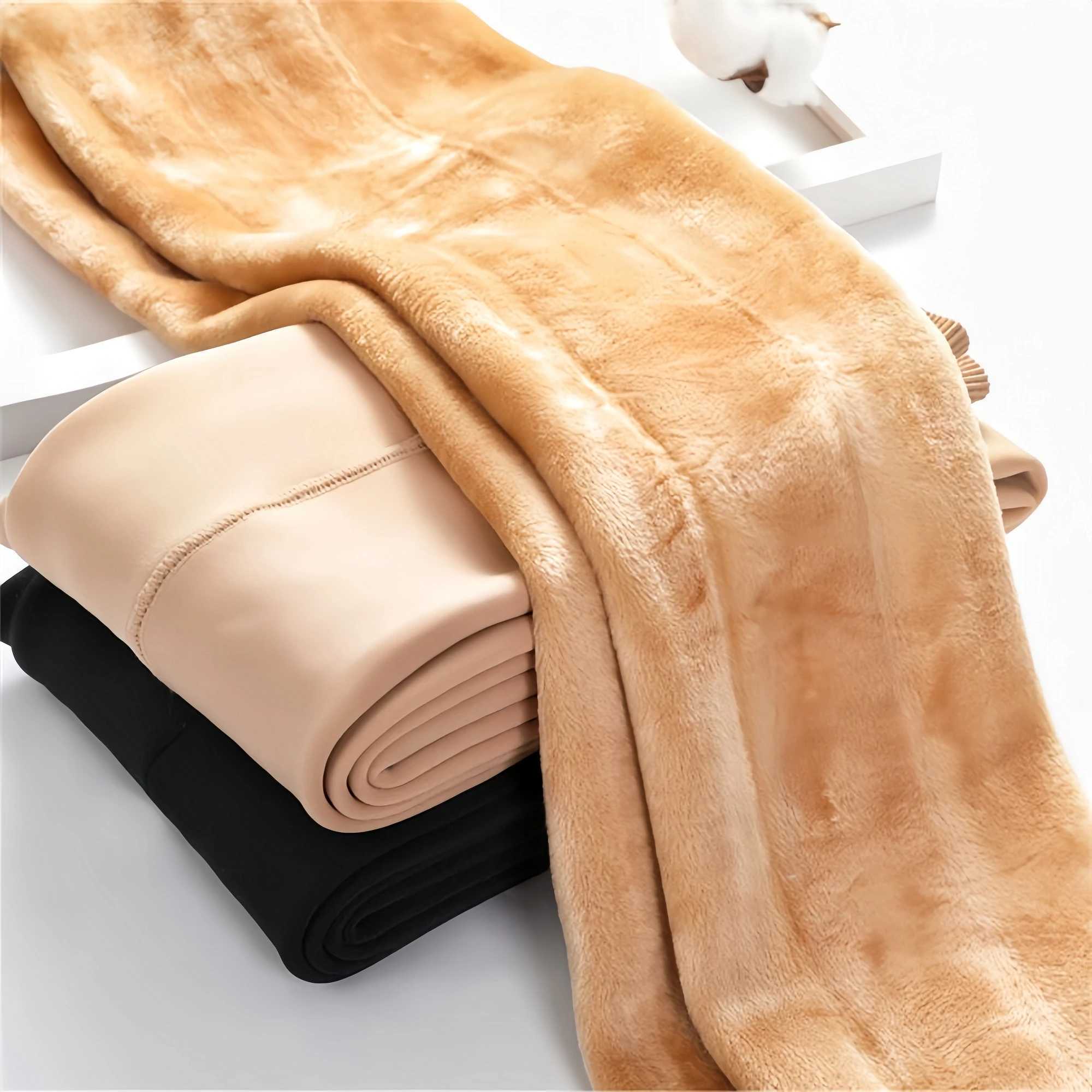 1 Piece WomenS Fleece Thickened Warm Soft Outerwear Daily Bottom PantyhoseX240914