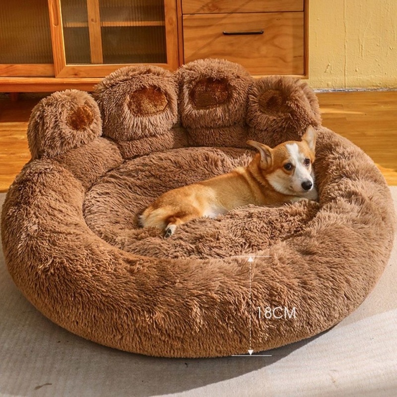 Dog Bed Plush Kennel Accessories Pet Products Large Dogs Beds Bedding Sofa Basket Washable Plush Medium Basket Cats Supplies