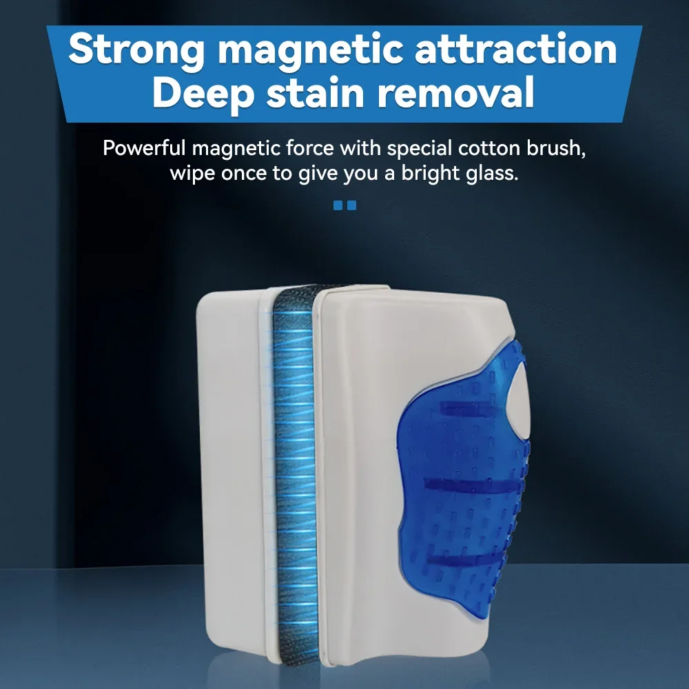 Fish Tank Brush Magnetic Brush with Scraper Double-sided Cleaning Brush Algae Removal Cleaning Cleaning Scraper Aquarium Tool