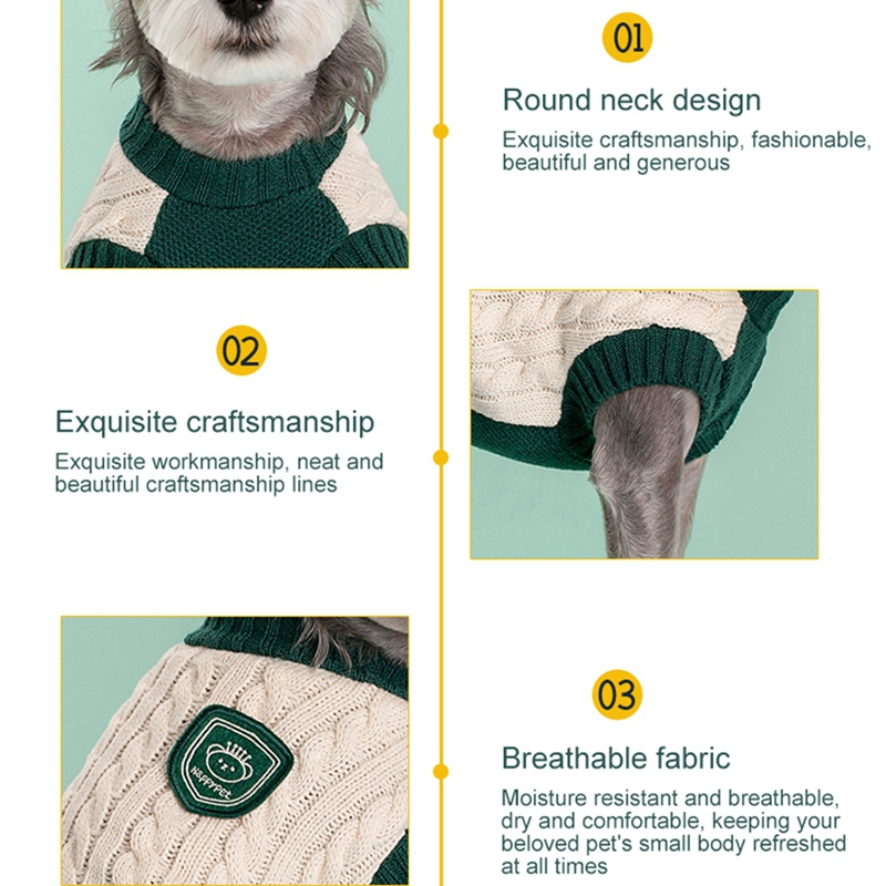 Dog Sweaters for Small Medium Dogs Winter Warm Dog Clothes College Style Knitted Pet Clothing Chihuahua Puppy Cat Sweater Vest