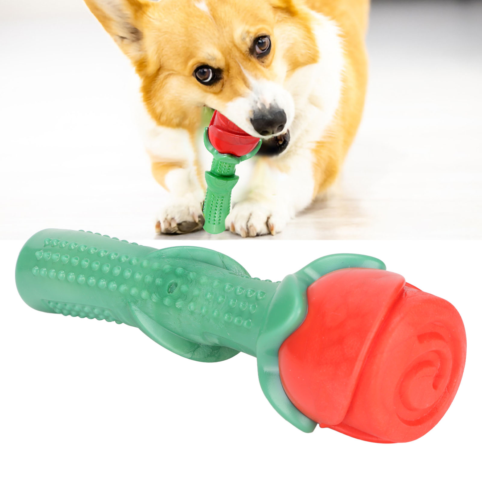 Dog Chew Toys Teeth Grinding Bite Resistance Rose Flower Interactive Dog Toys For Medium Dogs