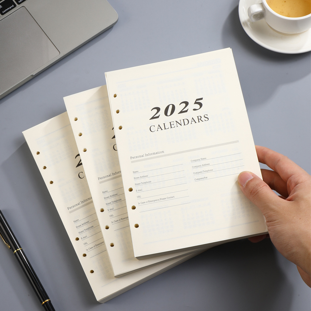 2025 Loose-leaf Calendar Refill - Minimalist Design for Planners and Organizers