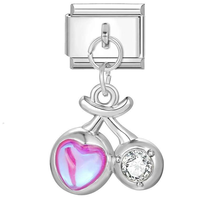 New Women's Gift heart star Pendant Italian Charms Links Bangle Beads Fit 9mm Stainless Steel Bracelet Making DIY For Women Fashion Jewelry