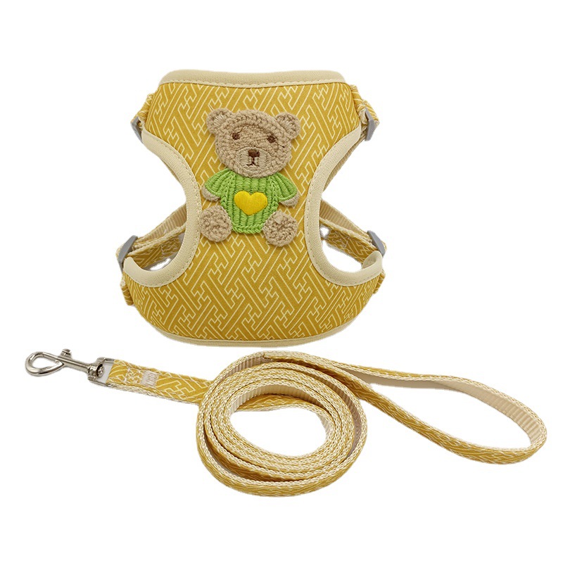 Adjustable Pet Leash Vest Style Dog Chest Harness and Leash Set Mesh Breathable Suitable for Small Medium Dogs & Cats Supplies