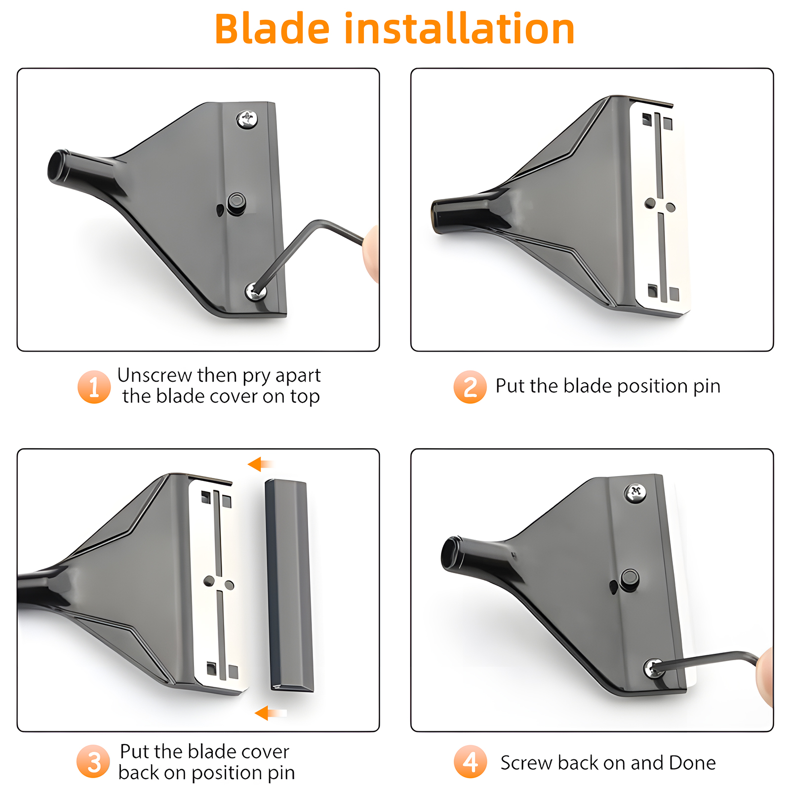 Algae Scraper for Glass Aquariums, Fish Tank Cleaner, Aquarium Algae Scrapers with 10 Stainless Steel Blades.