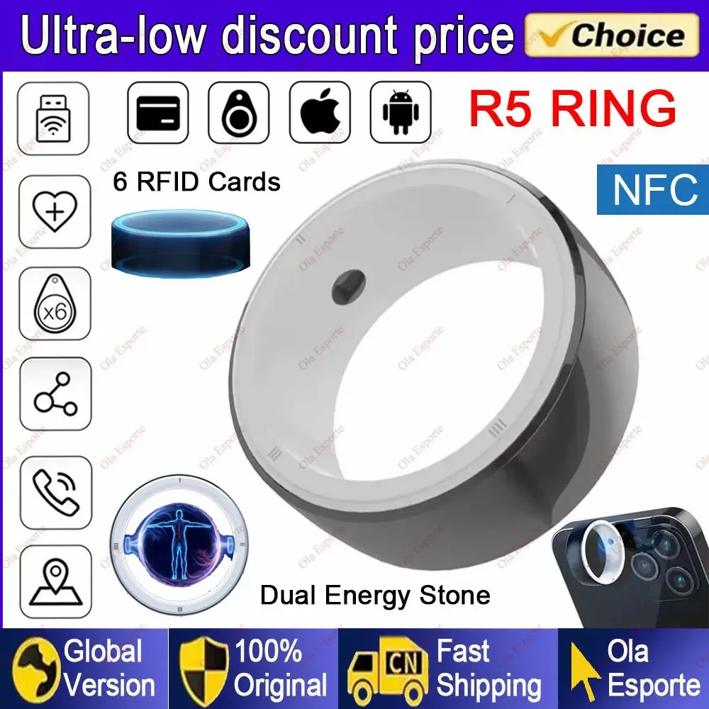 Smart Ring 6 RFID Cards 128 GB Wireless Disk Sharing Sport for GPSIDICNFC IOS Android WP Mobile Phones SOS Dial Smartring 240910